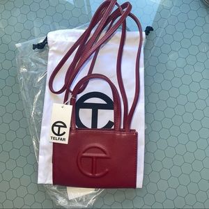 Small telfar oxyblood shopping bag